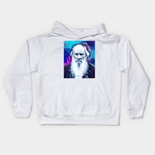 Leo Tolstoy Snowy Portrait | Leo Tolstoy Artwork 6 Kids Hoodie